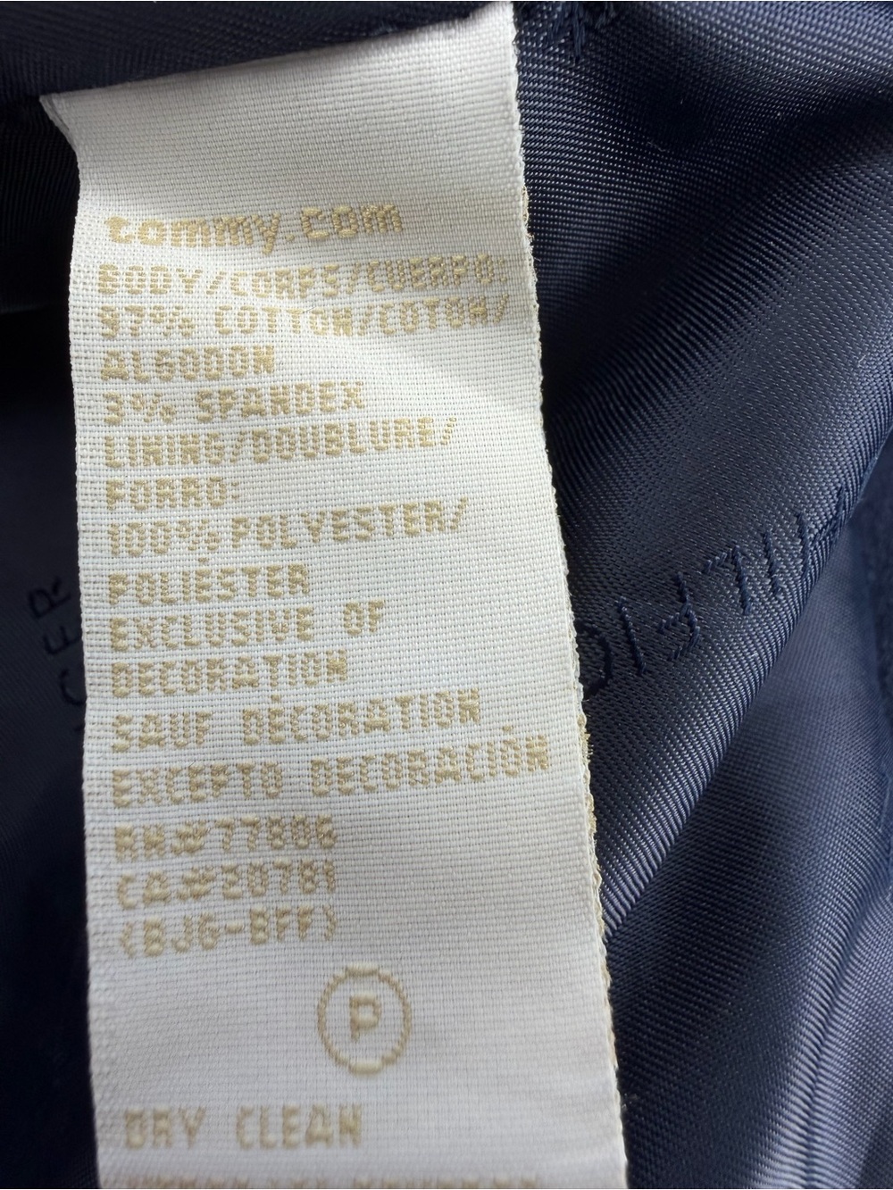 Tommy Hilfiger Stretch Women's Navy Velvet Blazer Size XL - Picture 6 of 6